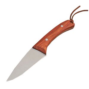 G2378 Hayatta Kalma Düz Bıçak 8CR13Mov Lazer Deseni Bade Tam Tang Woodhandle Açık Kamp Deri Kılıflı Yürüyüş Bıçak Bıçakları