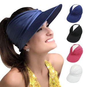 女性のための柔軟なアダルトハットバイザー反UVワイドブリムバイザーの帽子が簡単に持ち運びが簡単