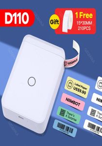 Impresoras NIIMBOT D110 Mini pegatinas Rollo de papel Transparentes inalámbricos Bluetooth Telma Etiqueta Impresión 2210147412032