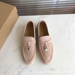 Loro piano designer de luxo e homens femininos sapatos sapatos de couro real confortável caminhada preguiçosa tênis de vestido 5mha