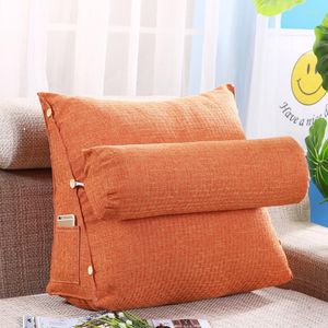 Travesseiro macio roll ardoor s decoração de cabeceira suporta lombar sofá grande fiberflax fofo com zíper lavável