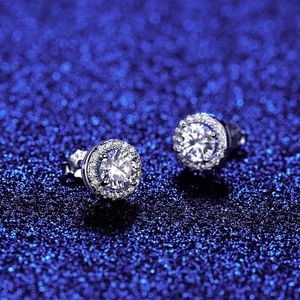 Brand Mosan Diamond S Sier Women Stud Wedding Banket smycken Tillbehör Shiny Zircon High-klass örhängen gåva