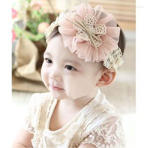 Hair Accessories Bow Kids Flowers Headband Wear Lace Hairband Ribbon Baby Pink Care
