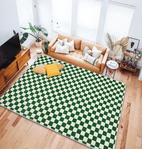 Carpets Checkerboard Carpet Large Plaid Area Rug Nonslip Checkered For Living Room Kid Play Mat Tapis Plush Bedside1750547