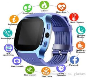 Sports Watch T8 Bluetooth Smart Watch for Android Pedometer Smartwatch Support Sim TF Card With Camera Sync Call Message Men Wome1483170