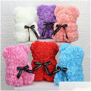 Animali di peluche ripieni 18 Stile Regalo di San Valentino Pe Rose Bear Toys Fl Of Love Romantic Teddy Bears Doll Cute Girlfriend Children Dhher