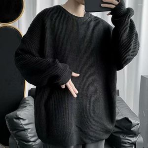 Męskie swetry męskie pullovers koreański styl młody styl jesień solidny kolor dzianina szczupła fit męskie ubrania uliczne
