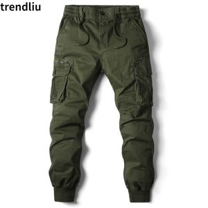 Calças masculinas calças de carga homens jogging calças casuais algodão comprimento total militar homens streetwear homens trabalho tático calças de treino plus size 230215