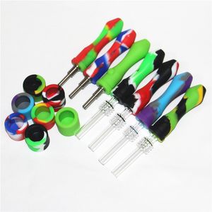 5st Hookah Simple Design Mini Silicone Nectar Rökning Rör Dab Straw Nectar Handrör Koncentrera nektar Ask catcher Glass Bowl