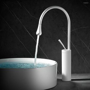 Bathroom Sink Faucets Tianview White Creative Brass Basin Faucet Minimalist Countertop And Cold Single Wash Black Gold