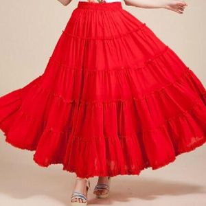 Gonne 2023 Summer Womens Gonna lunga in chiffon plissettato a vita naturale Elegante festa a strati vintage