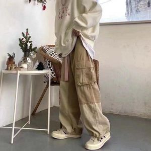 Men's Pants Baggy Black Cargo For Men Khaki Trousers Male Vintage Loose Casual Summer Japanese Streetwear Hip Hop