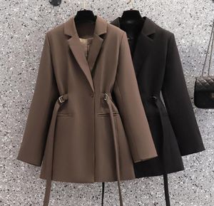 Womens Suits Blazers Fashion Slim Waist Women Solid coats Elegant Office Wear Single Button Female Suit Jacket Spring Blazer Women Jacket 230216