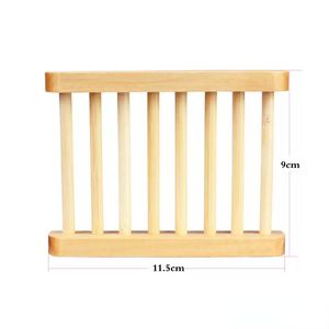 Simple Natural Bamboo Wooden Soap Dishes Wood Soaps Tray Holder Storage Rack Plate Box Container for Bath Shower Bathroom 11.5*9cm
