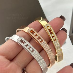 Projektantka bransoletka Bangle For Woman Diamond Gold Plaked 18K Designer 925 Srebrna T0P Jakość najwyższa jakość licznika nie zniknie znakomity prezent z pudełkiem 012 A