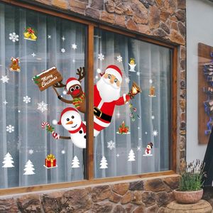 Juldekorationer Windows Sticker Santa Claus Merry For Hem 2023 Ornament Year Noel Xmas GiftSchristmas