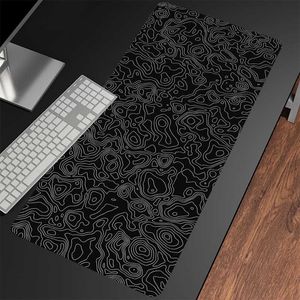 Mouse almofadas de mouse Praves de mouse preto e branco Mouse Mousepad Gamer Mouse Mats Mats Mats Mousepads Mousepads XXL 90x40cm Para Computador T230215