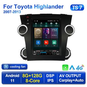 Tesla Stile Dell'automobile Dello Schermo radio dvd Per Toyota Highlander 2 XU40 2007-2013 Multimedia Video Player di Navigazione GPS BT Android 2din