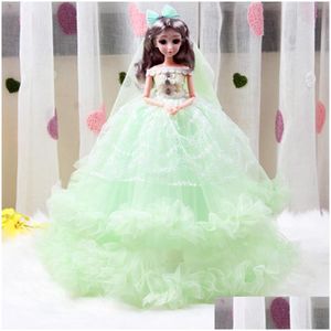 Dockor 45 cm One Piece Fashion Design Princess Doll Dress Noble Party Gown for Girl Gift 10 Färger Drop Leverans Toys Gifts AC DHPZV