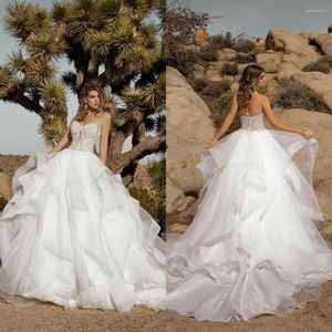 Wedding Dress 2023 A Line Dresses Sweetheart Neck Beading Lace Appliques Bridal Gowns Vestidos De Novia Ruffles Backless