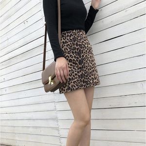Skirts Women's Leopard Printed Skirt High Waist Sexy A-line Bodycon Hip Mini Fits All Seasons Casual Snake Short J205