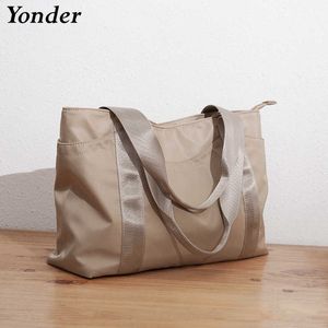 Shoulder Bags Casual A4 Lightweight Nylon Tote Shoulder Bag Women's Large Cloth Bag Ladies Handbags Fabric Shoulder Bags for Women 2023 China 0216/23
