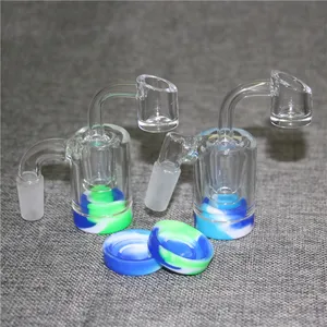 Hakah 14 mm męski łapacz popiołu z 5ml silikonowymi pojemnikami i kwarcowymi bangerami dla szklanej wody bong poparz