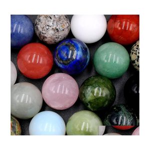 Stone 30Mm Polished Loose Reiki Healing Chakra Natural Ball Bead Palm Quartz Mineral Crystals Tumbled Gemstones Hand Piece Home Deco Dhtaz