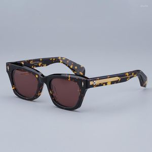 Sonnenbrille Dealan Acetate Dezente Cat-Eye-Rechteckrahmen Retro Vintage Solar-Accessoires Orignals