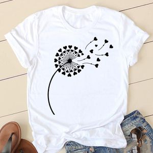 女性のTシャツ女性ショートTシャツ花