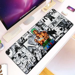 Muskuddar handled vilar anime en bit zoro muspad hd tryck dator spelare låsande kant non-slip mus pad xxl90x40cm tangentbord pc skrivbord pad t230215