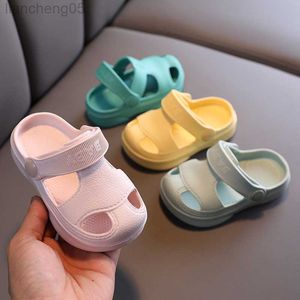 Slipper Baby Shoes Summer Baby Hole Shoes Non-Slip Soft Floor Toddler Sandals Boys Girl Kids Casual Candy Color Roman Beach Slippers W0217