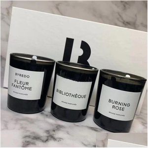 Бюровы Byredo Per Candle La Selection Selection Arting Candles Bougie Solid Pers 70gx3pieces/Set Мужчины Женщины -аромат Drop Drop Health Be Dhfxs