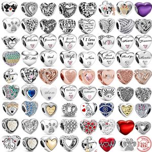 The New Popular 925 Sterling Silver Angel Series Bear, Mother, Family, Love, Heart, Heart, and Original Pandora Bracelet DIY Jewelry Gift