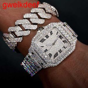 Armbandsur Luxury Custom Bling Iced Out Watches White Gold Plated Moiss Anite Diamond Watchess 5a High Quality Replication Mechanical F2S8