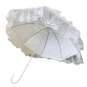 Bridal Umbrella Wedding Wedding Lace Bordoused Sun Umbrella White