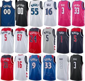 Skriv ut Statement Icon Basket Bradley Beal Jersey 3 Deni Avdija 9 Corey Kispert 24 Kristaps Porzingis 6 Daniel Gafford 21 Monte Morris 22 Goodwin 7 Shirt Herr Barn