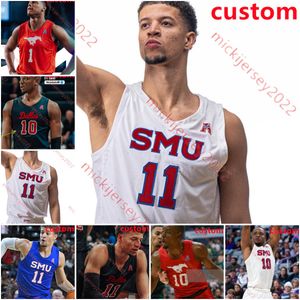 SMU Mustangs Jersey Shake Milton Semi Ojeleye Sterling Brown Zach Nutall Samuell Williamson Franklin Agunanne Efe OdigieカスタムステッチSMUバスケットボールジャージ