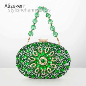 Totes Crystal Box Evening Clutch Bags For Women New Luxury Bridal Wedding Blue Diamond Beaded Small Walls Purses and Handbags Chic 0217/23