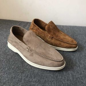 Italien Designer-Schuhe Loropiana echtes Leder Frühling neuer Stil Penny-Schuhe mit LP-Loafern auf einem Fuß, flacher Freizeit-Loafer für Herren und Damen 3INO