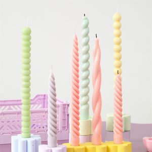 Candles Long Spiral Taper Mold Twisted Silicone Molds for Making DIY Home Decoration Tools Supplies 230217