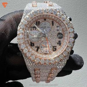 Orologi ghiacciati di moda di alta qualità Orologi da polso da uomo di lusso con taglio rotondo Lab Grown Orologio all'ingrosso Hip Hop Rapper WatcFor Men IO5G