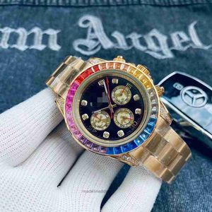 الساعات النسائية Lao Jia Li Shi Di Tong Na Series Rainbow Di Tong Men's Menical Watch مع ثلاثة عيون وستة إبر