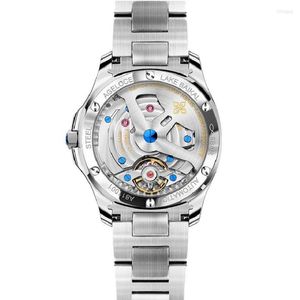 مصمم مشاهدة Agelocer Black Automatic Men Wristwatches Wristwatch الياقوت المضيئة الساعات الميكانيكية ذات الثقة الذاتي ساعات محمية الطاقة المقاومة للماء RN70