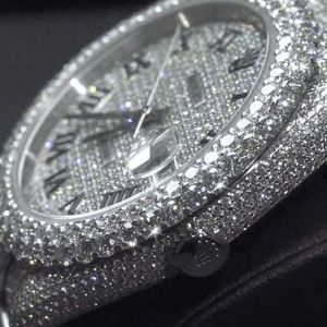 High Quality Fashion Iced Out WatchesMens Wrist Luxury Round Cut Lab Grown Watch Wholesale Hip Hop Rapper WatcFor Men SMLY