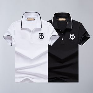 Mens Luxury Designer T-B Polo Shirt Men's Fashion Top T shirt Short Sleeve Summer Leisure Sports Tees Black and White Asian Size M-3XL