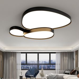 Black Modern LED Ceiling Lights For Living Room Bedroom Dining Room Dimmable Lamp Indoor Round Ring Light Fixtures