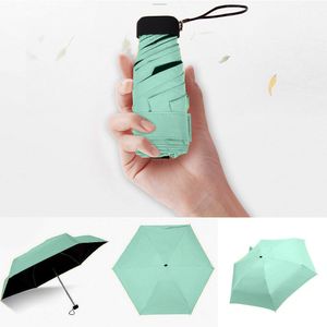 Şemsiye Mini Yağmur ve Güneş Koruma Hafif Cep Şemsiye Anti-UV 5 katlı küçük boyutlu Paraguas Kız 230217