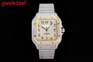 Armbandsur Luxury Custom Bling Iced Out Watches White Gold Plated Moiss Anite Diamond Watchess 5A High Quality Replication Mechanical 013B MP666600