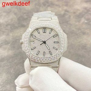 Armbandsur Luxury Custom Bling Iced Out Watches White Gold Plated Moiss Anite Diamond Watchess 5a High Quality Replication Mechanical MTJ2